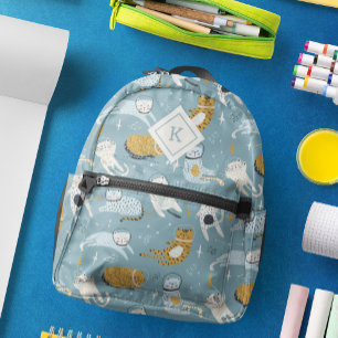 ふっくらとした宇宙猫の柄 プリントバックパック