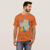 ふっくらラッキー猫 Tシャツ (正面フル)