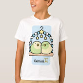 ふっくら鳥の双子座 Tシャツ (正面)
