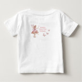 ふっわふっわの妖精の1歳の誕生日ドレス ベビーTシャツ (裏面)