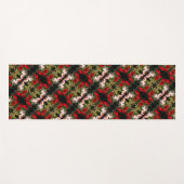 ふっ赤と白たバラパターン ヨガマット (正面(横))