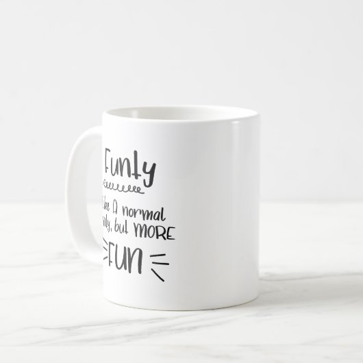 ふつうのおばちゃんみたいに、もっとおもしろいおもしろいが コーヒーマグカップ (正面左)