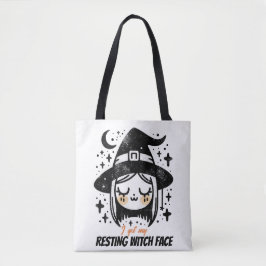  ふてくされた魔女の顔 トートバッグ