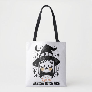  ふてくされた魔女の顔 トートバッグ