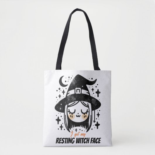 ふてくされた魔女の顔 トートバッグ (正面)