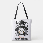 ふてくされた魔女の顔 トートバッグ (裏面)