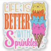 ふりかけでキュートな猫の命が猫好き シール (正面)