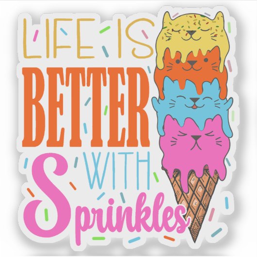 ふりかけでキュートな猫の命が猫好き シール (正面)