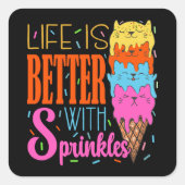 ふりかけでキュートな猫の命が猫好き スクエアシール (正面)