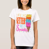 ふりかけでキュートな猫の命が猫好き Tシャツ (正面)