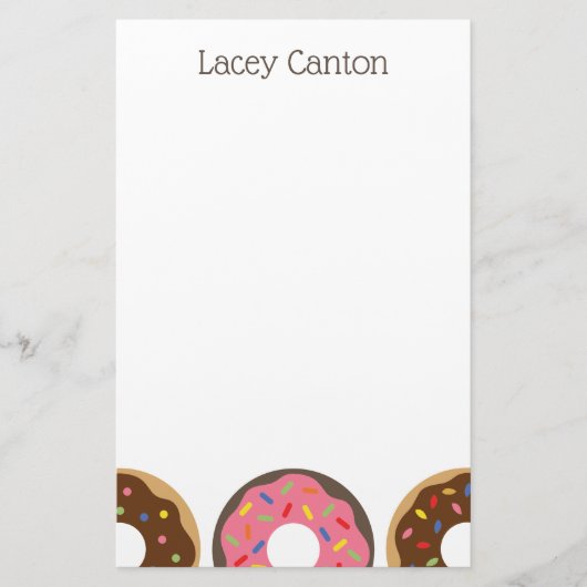 ふりかけドーナツカスタムのパーソナライズされた文房具 便箋 (正面)