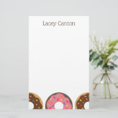 ふりかけドーナツカスタムのパーソナライズされた文房具 便箋 (スタンド正面)