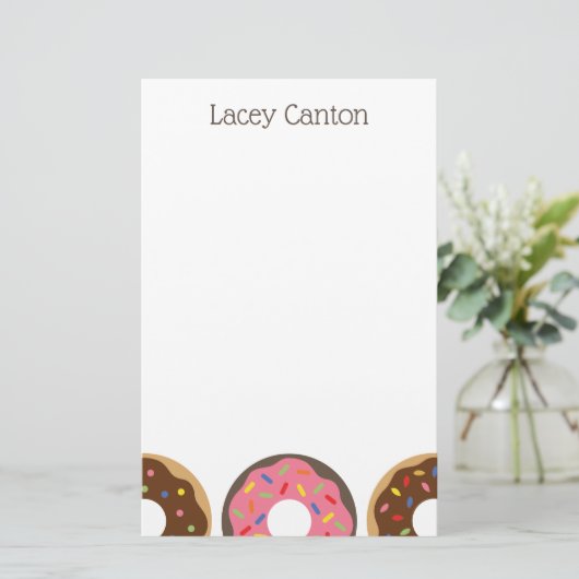ふりかけドーナツカスタムのパーソナライズされた文房具 便箋 (スタンド正面)