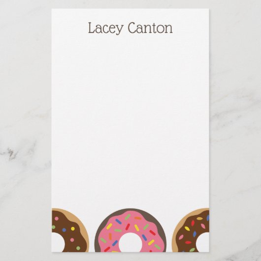 ふりかけドーナツカスタムのパーソナライズされた文房具 便箋 (正面)