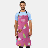 ふりかけ、カップケーキ、アイスクリーム、ポピュサイクラスカット エプロン (着用した状態)