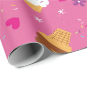 ふりかけ、カップケーキ、アイスクリーム、ポピュサイクラスカット ラッピングペーパー (ロールコーナー)