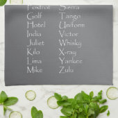 ふりがなアルファベット先生カデートトレーニングスペル キッチンタオル (折り畳み)