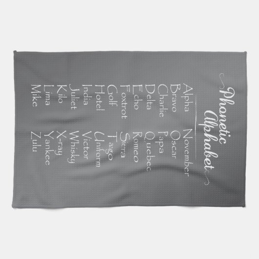 ふりがなアルファベット先生カデートトレーニングスペル キッチンタオル (横)