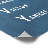 ふりがなパーソナライズされた軍隊アルファベットブルー ポスター (角)