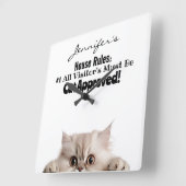 ふわっおもしろいとした猫の壁時計 スクエア壁時計 (傾斜)