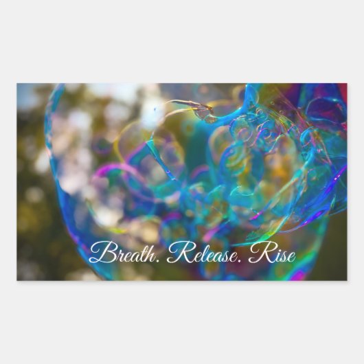 ふわっと浮かぶように（ステッカー） 長方形シール (正面)