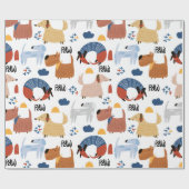 ふわっカラフルた熱狂する犬の糞 ラッピングペーパー (フラット)