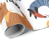 ふわっカラフルた熱狂する犬の糞 ラッピングペーパー (ロールコーナー)