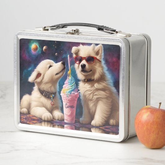 ふわっクールとした子犬の惑星ミルクシェイク メタルランチボックス (インサイチュ)
