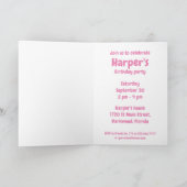 ふわふわかわいいブルーモンスター誕生日招待状 招待状 (内部)