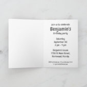 ふわふわかわいいブルーモンスター誕生日招待状 招待状 (内部)