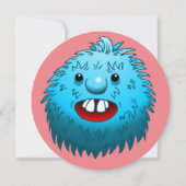 ふわふわかわいいモンスターの誕生日招待状 招待状 (裏面)