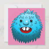 ふわふわかわいいモンスターの誕生日招待状 招待状 (裏面)