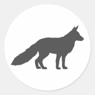 ふわふわしたキツネ ラウンドシール
