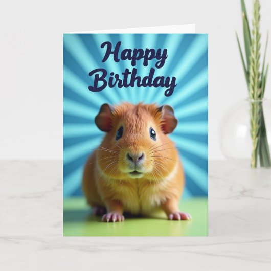 ふわふわしたスターバーストの誕生日カード カード (正面)