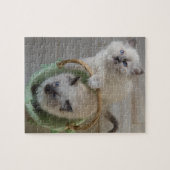 ふわふわしたラグドール青い目の子猫 ジグソーパズル (横)