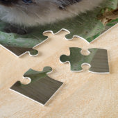 ふわふわしたラグドール青い目の子猫 ジグソーパズル (側面)