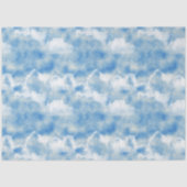 ふわふわした白い雲を持つ明るい青い空 薄葉紙 (正面)