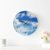 ふわふわした白い雲 ラージ壁時計 (ホーム)