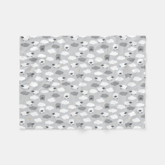 ふわふわした羊 フリースブランケット (正面(横))