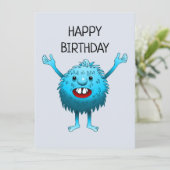 ふわふわでかわいいモンスター誕生日カード (スタンド正面)