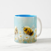 ふわふわでこぼこハチ二音マグカップ ツートーンマグカップ (正面右)