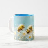 ふわふわでこぼこハチ二音マグカップ ツートーンマグカップ (正面左)