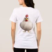 ふわふわで華やか | 丸い白い雄鶏の十二支Tシャツ トライブレンドＴシャツ (裏面)