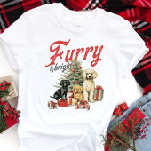 ふわふわで輝く犬好きクリスマス トライブレンドTシャツ