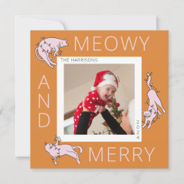 ふわふわとメリーなカラフル猫のクリスマスライト シーズンカード