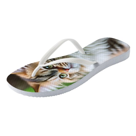 「ふわふわと可愛い子どもたち – ぽちゃぽちゃのペルシャ猫» ビーチサンダル (アングル)