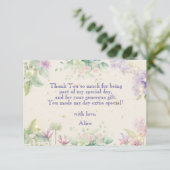 ふわふわと回る妖精の庭の水彩画の誕生日 サンキューカード (スタンド正面)