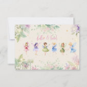 ふわふわと回る妖精の庭の水彩画の誕生日 サンキューカード (裏面)
