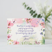 ふわふわと回る 妖精の庭園 水彩画の誕生日 サンキューカード (スタンド正面)