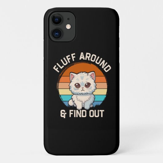 ふわふわと戯れて発見！面白いレトロ猫 Case-Mate iPhoneケース (裏面)